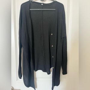 Black Hi-Low Lightweight Cardigan